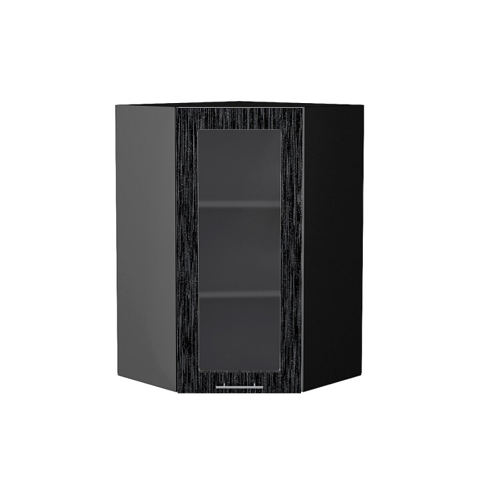 Шкаф верхний угловой остекленный Валерия-М