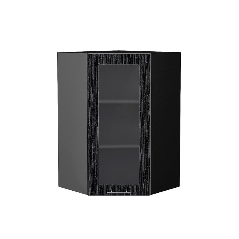 Шкаф верхний угловой остекленный Валерия-М