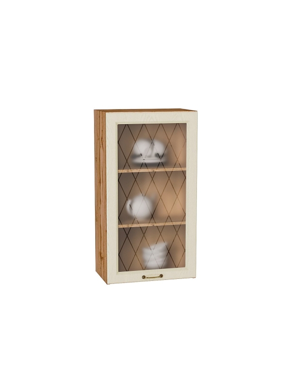 Шкаф верхний с 1-ой остекленной дверцей Ницца