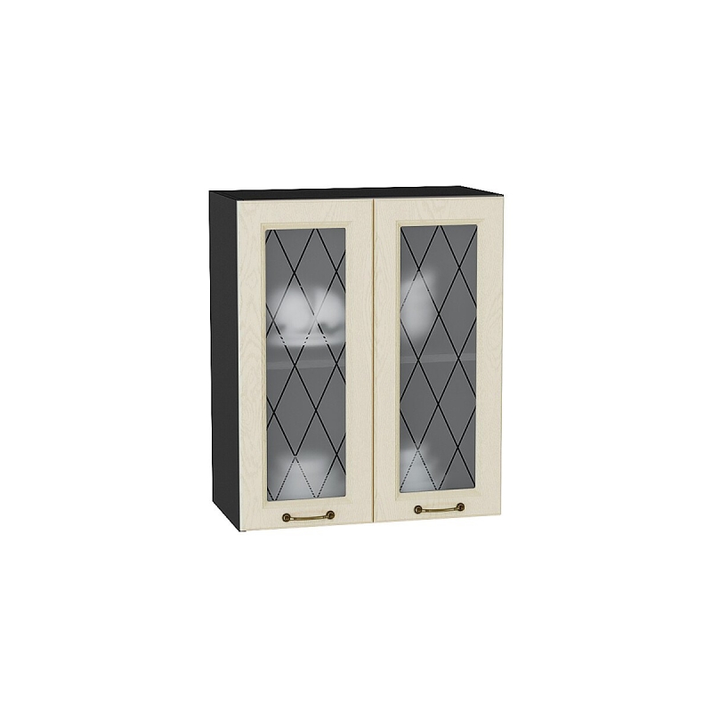 Шкаф верхний с 2-мя остекленными дверцами Ницца