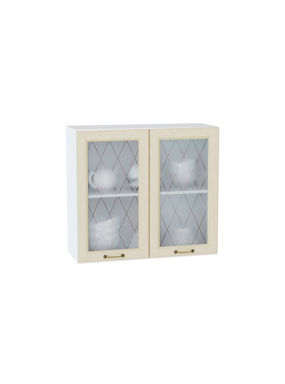 Шкаф верхний с 2-мя остекленными дверцами Ницца