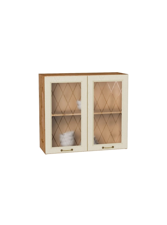 Шкаф верхний с 2-мя остекленными дверцами Ницца