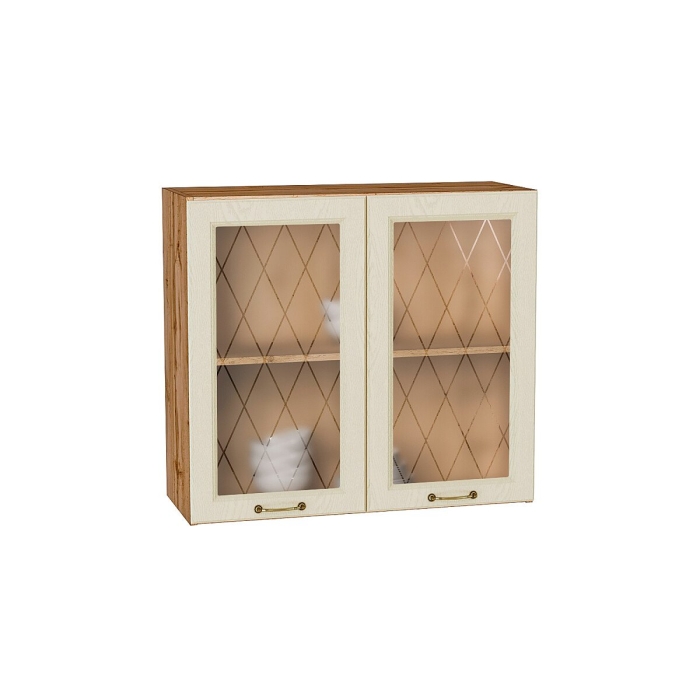 Шкаф верхний с 2-мя остекленными дверцами Ницца