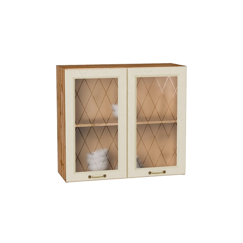 Шкаф верхний с 2-мя остекленными дверцами Ницца