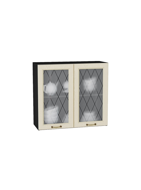 Шкаф верхний с 2-мя остекленными дверцами Ницца