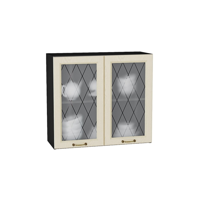 Шкаф верхний с 2-мя остекленными дверцами Ницца