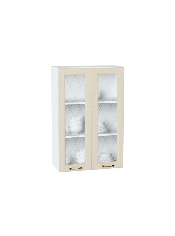 Шкаф верхний с 2-мя остекленными дверцами Ницца