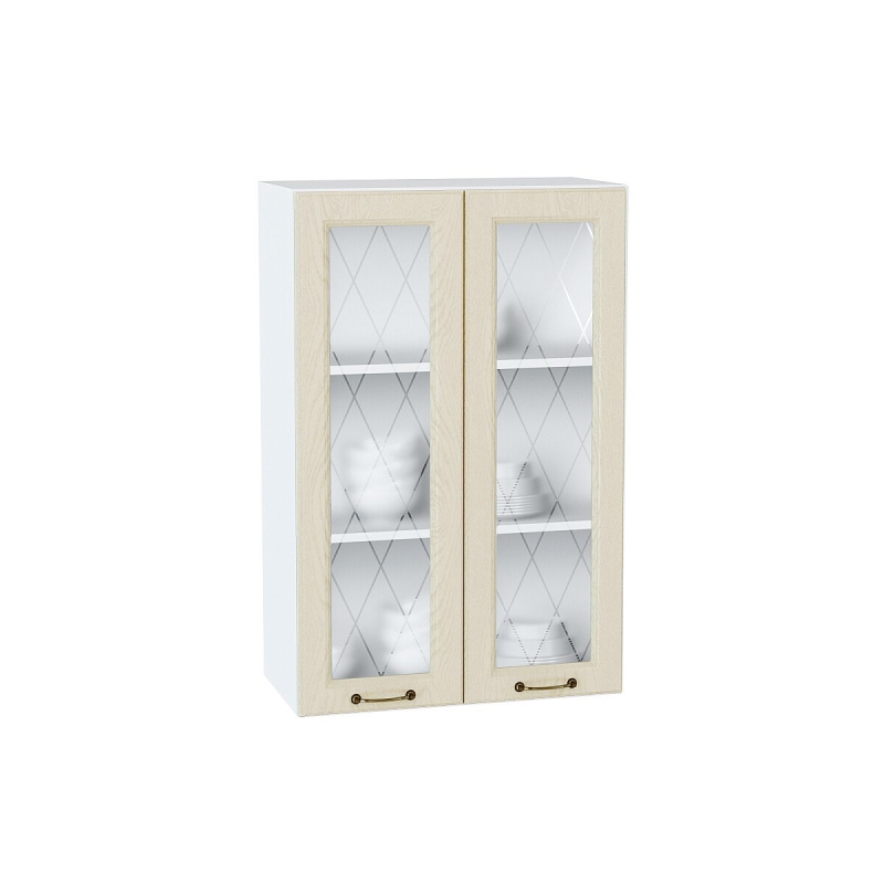 Шкаф верхний с 2-мя остекленными дверцами Ницца