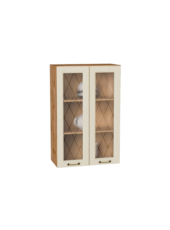 Шкаф верхний с 2-мя остекленными дверцами Ницца