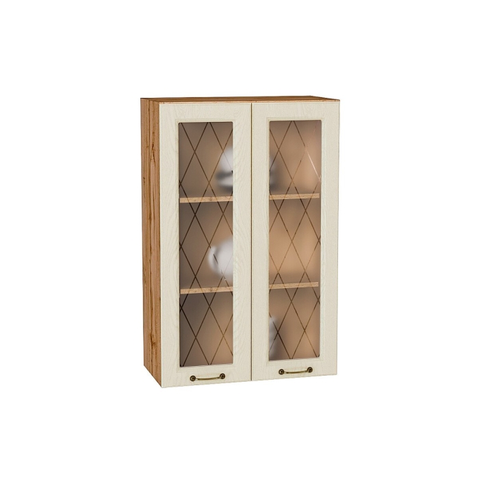 Шкаф верхний с 2-мя остекленными дверцами Ницца