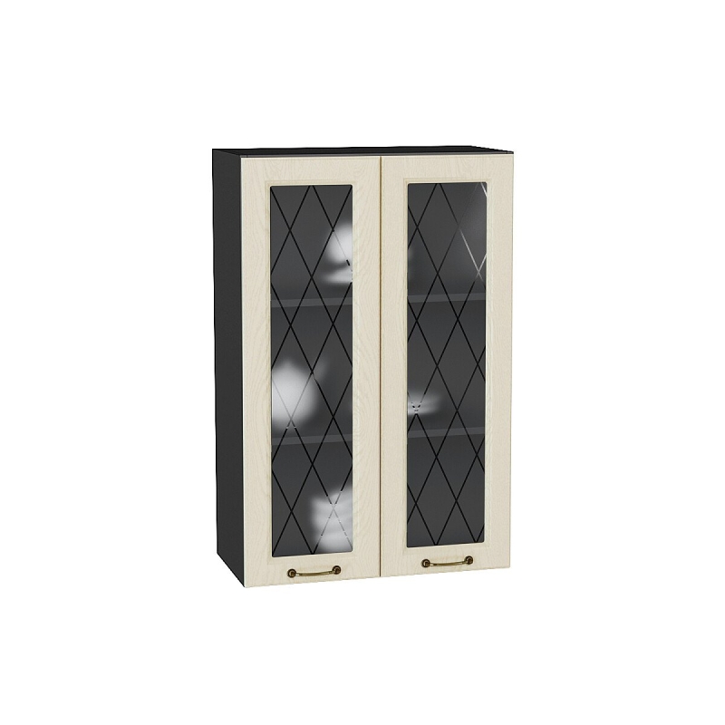 Шкаф верхний с 2-мя остекленными дверцами Ницца