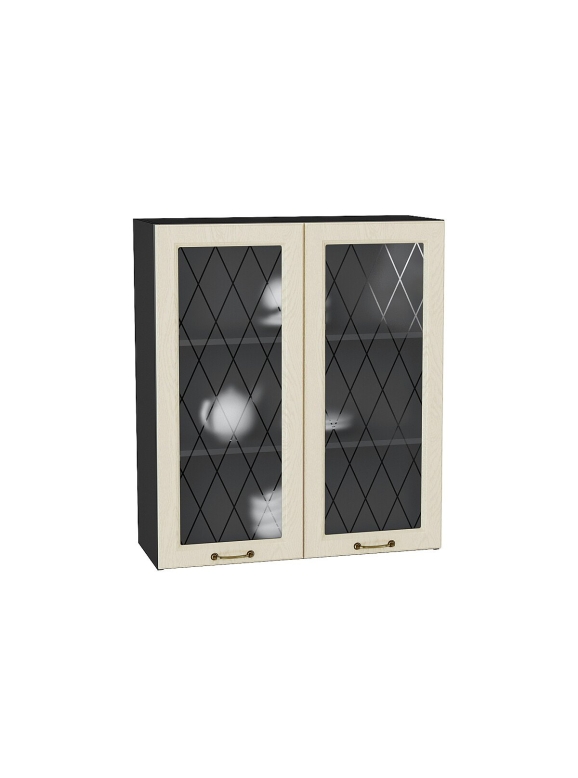 Шкаф верхний с 2-мя остекленными дверцами Ницца