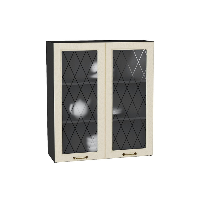 Шкаф верхний с 2-мя остекленными дверцами Ницца