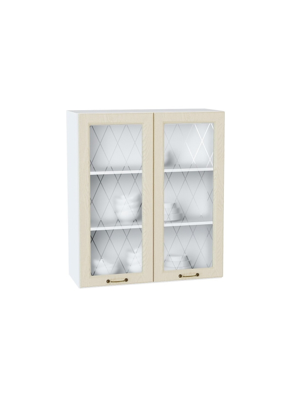 Шкаф верхний с 2-мя остекленными дверцами Ницца