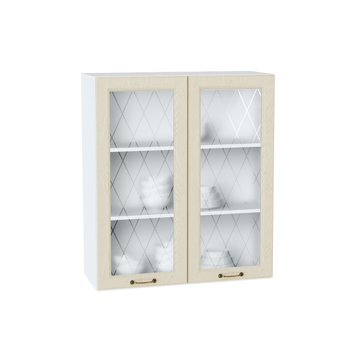 Шкаф верхний с 2-мя остекленными дверцами Ницца