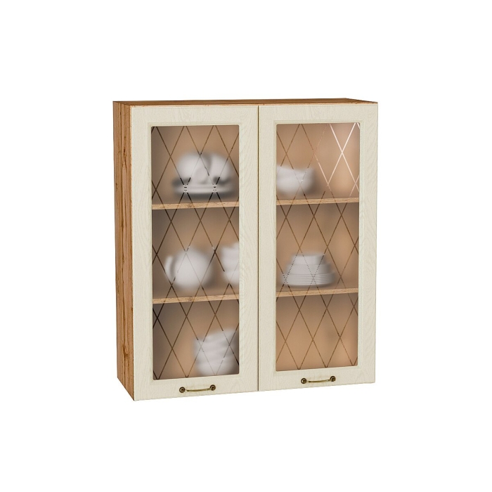 Шкаф верхний с 2-мя остекленными дверцами Ницца