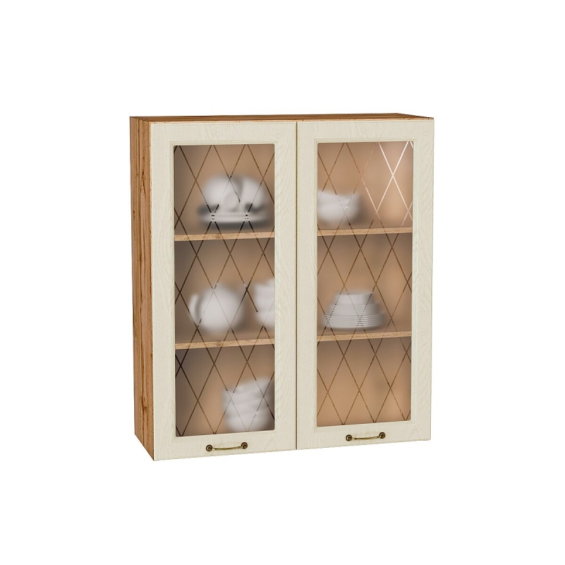 Шкаф верхний с 2-мя остекленными дверцами Ницца