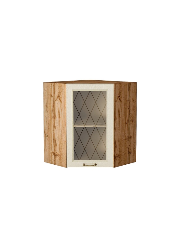 Шкаф верхний угловой остекленный Ницца