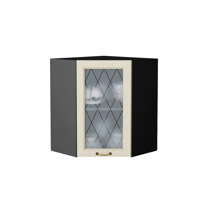 Шкаф верхний угловой остекленный Ницца