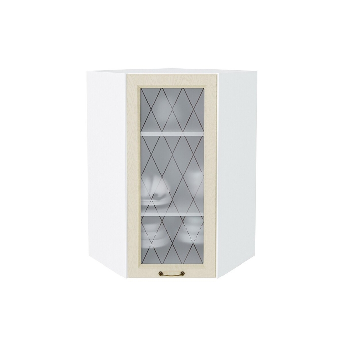 Шкаф верхний угловой остекленный Ницца