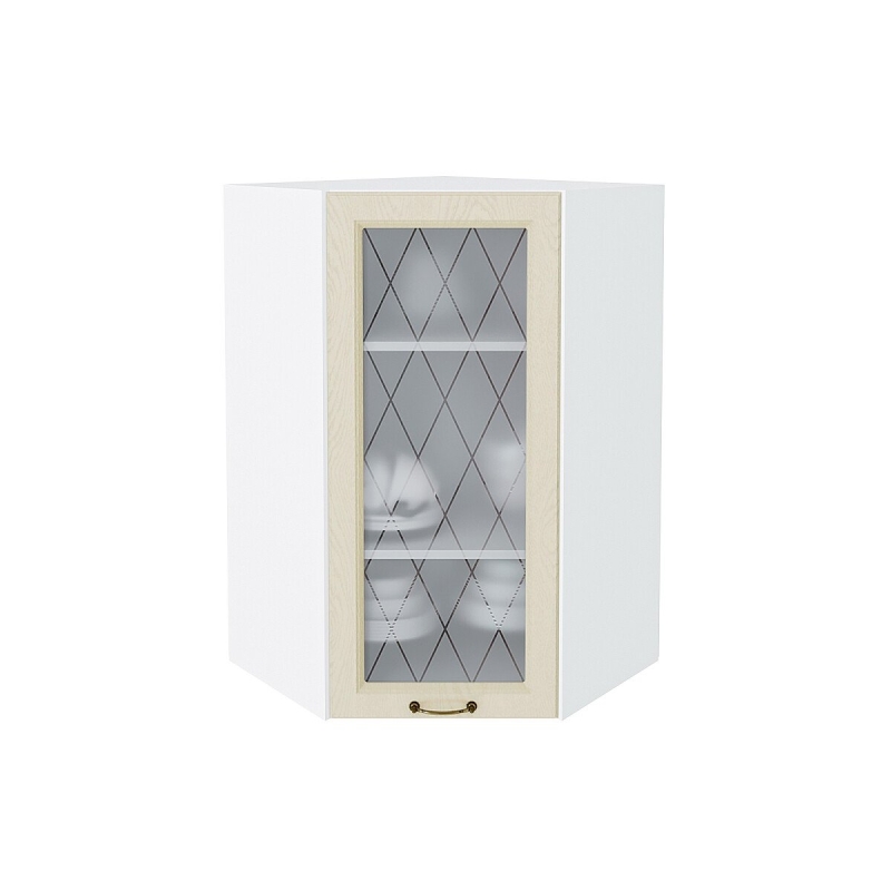 Шкаф верхний угловой остекленный Ницца