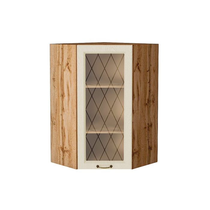 Шкаф верхний угловой остекленный Ницца