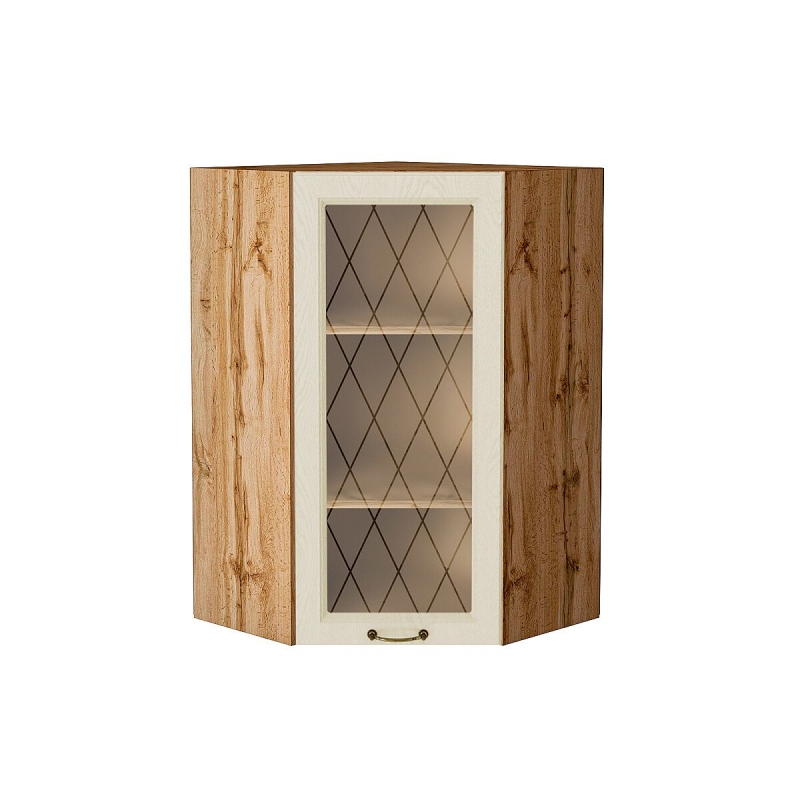 Шкаф верхний угловой остекленный Ницца