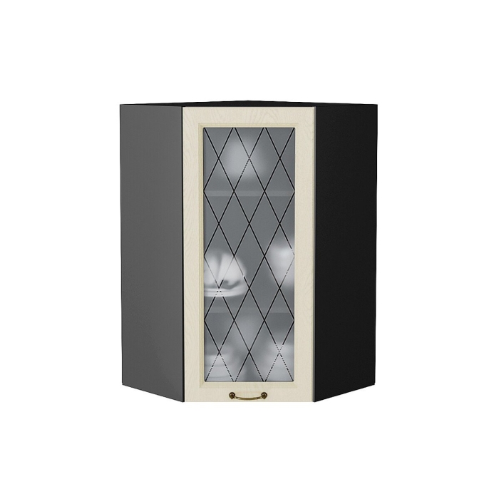 Шкаф верхний угловой остекленный Ницца