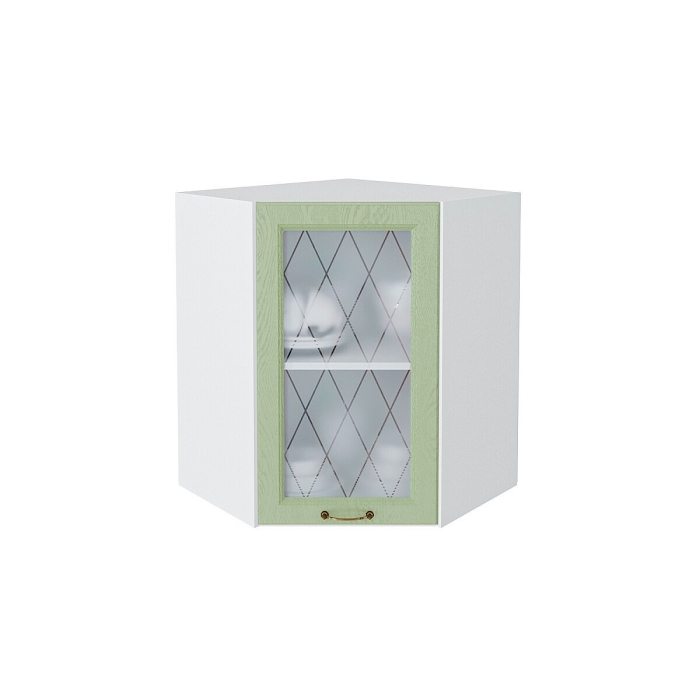 Шкаф верхний угловой остекленный Ницца