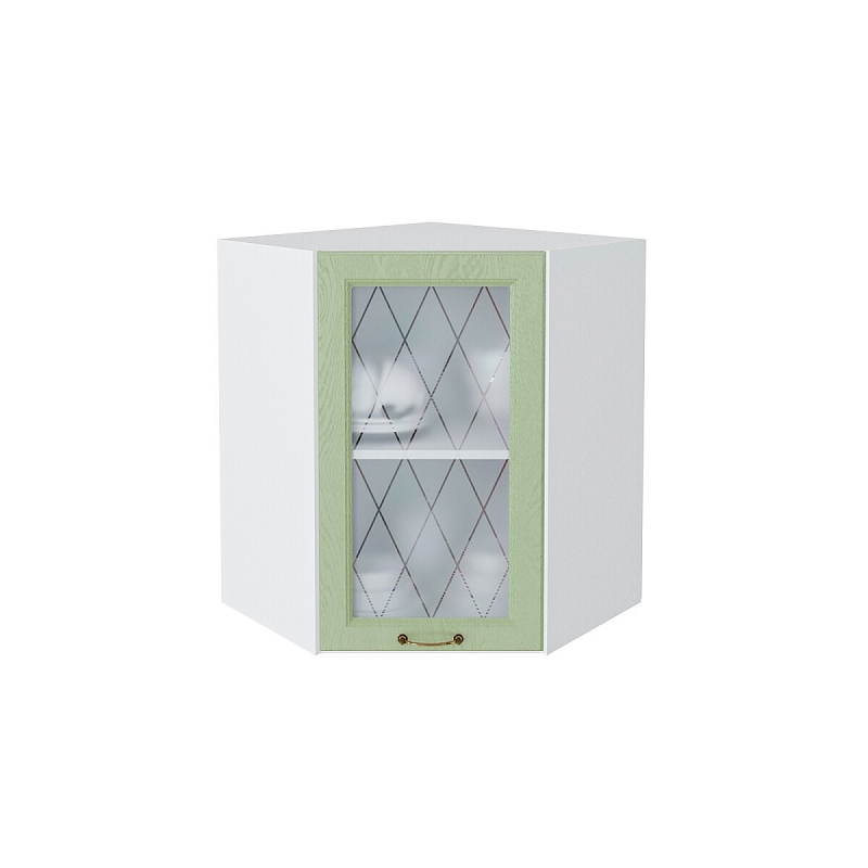 Шкаф верхний угловой остекленный Ницца