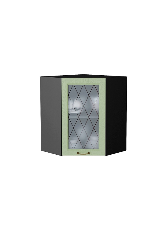 Шкаф верхний угловой остекленный Ницца