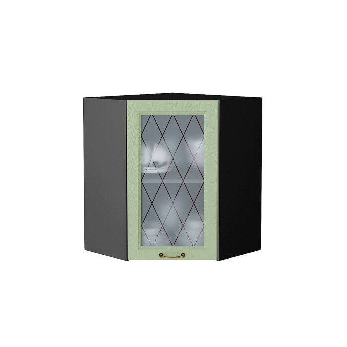 Шкаф верхний угловой остекленный Ницца