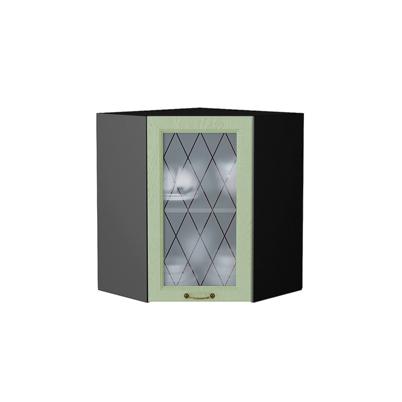 Шкаф верхний угловой остекленный Ницца