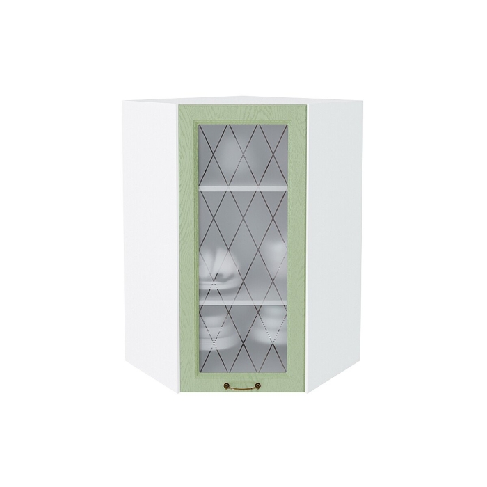 Шкаф верхний угловой остекленный Ницца