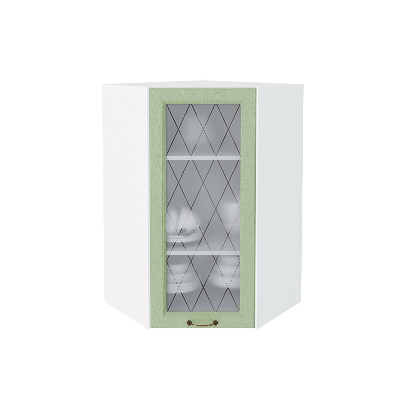 Шкаф верхний угловой остекленный Ницца