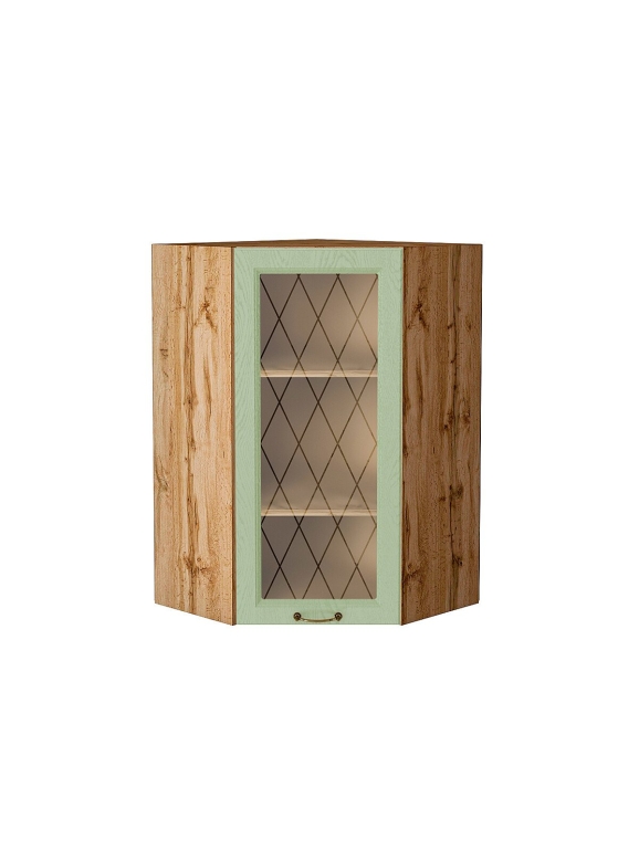 Шкаф верхний угловой остекленный Ницца