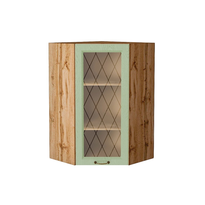 Шкаф верхний угловой остекленный Ницца