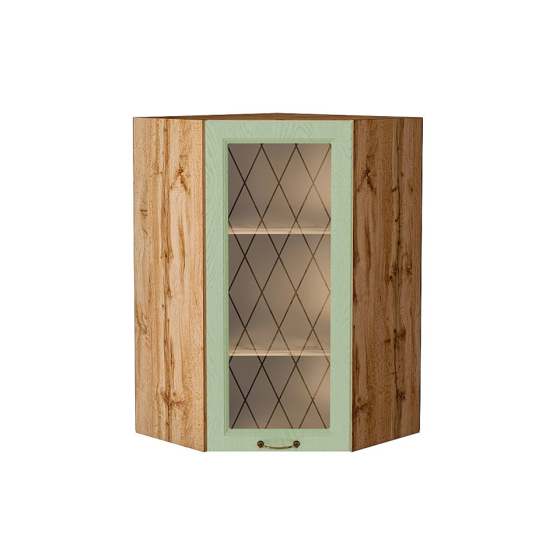 Шкаф верхний угловой остекленный Ницца