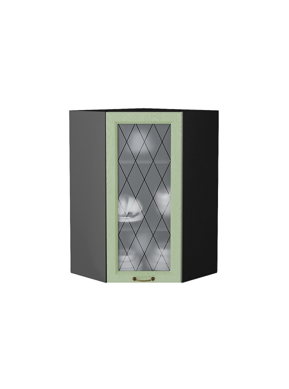 Шкаф верхний угловой остекленный Ницца