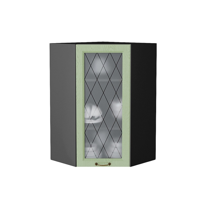 Шкаф верхний угловой остекленный Ницца