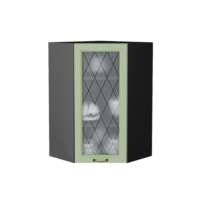 Шкаф верхний угловой остекленный Ницца