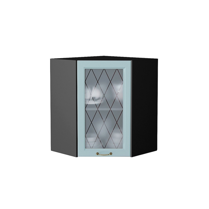 Шкаф верхний угловой остекленный Ницца