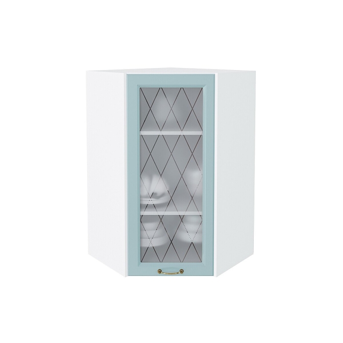 Шкаф верхний угловой остекленный Ницца