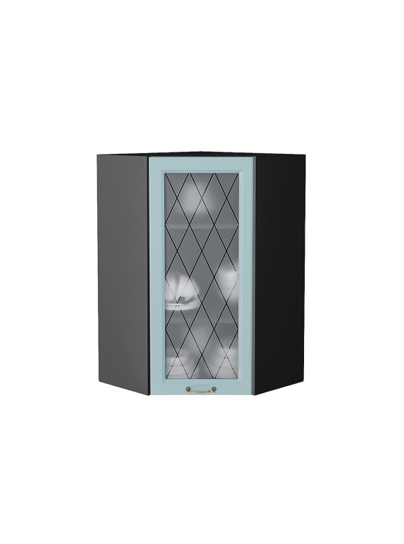 Шкаф верхний угловой остекленный Ницца