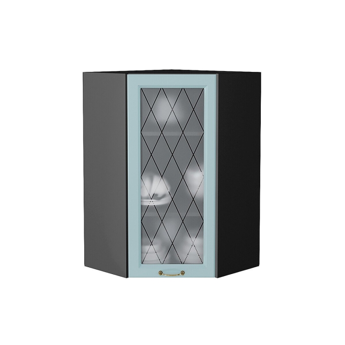 Шкаф верхний угловой остекленный Ницца