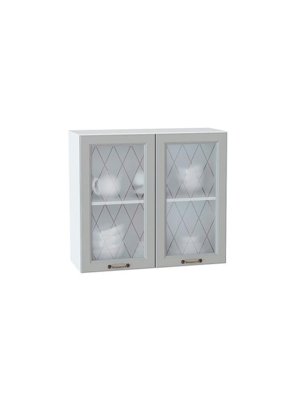 Шкаф верхний с 2-мя остекленными дверцами Ницца