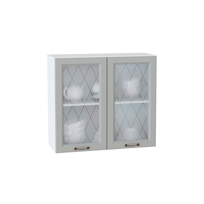 Шкаф верхний с 2-мя остекленными дверцами Ницца