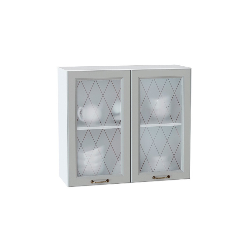 Шкаф верхний с 2-мя остекленными дверцами Ницца