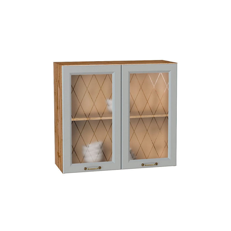 Шкаф верхний с 2-мя остекленными дверцами Ницца