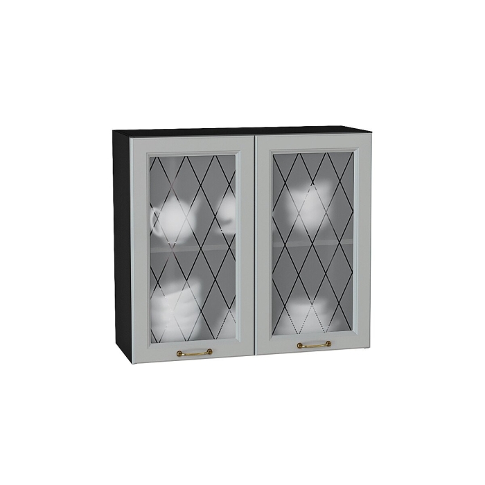 Шкаф верхний с 2-мя остекленными дверцами Ницца